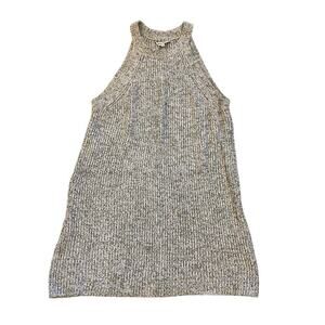 Madewell Womens Valley Sweater Dress Sz L Heather Gray Sleeveless Basic Casual